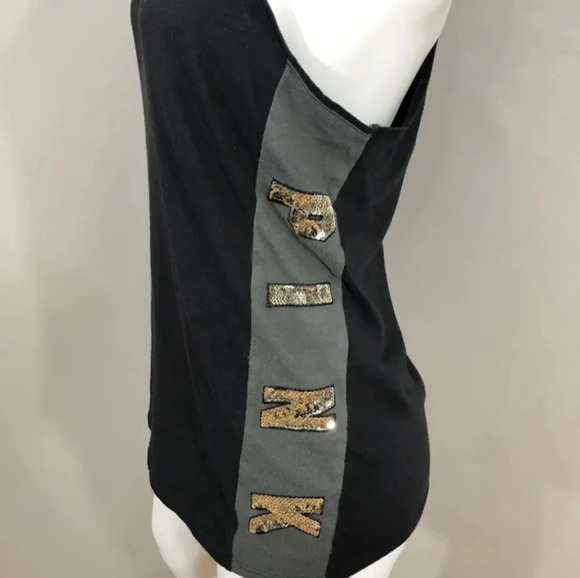 PINK Victoria's Secret Tops - Victoria's Secret Pink black bling tank top shirt size medium